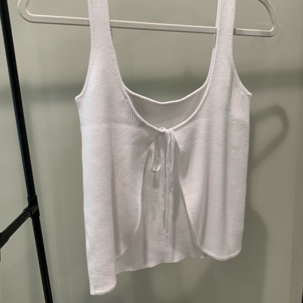 Lulu’s White Tie-Back Sweater Tank Top